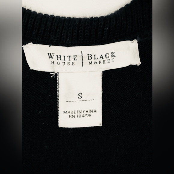 WH/BM Black Tunic Length Open Front Cascade Cardigan Silk/Rabbit Hair Mi… - Picture 6 of 6
